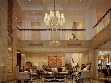 华贵典雅的新古典美墅设计客厅