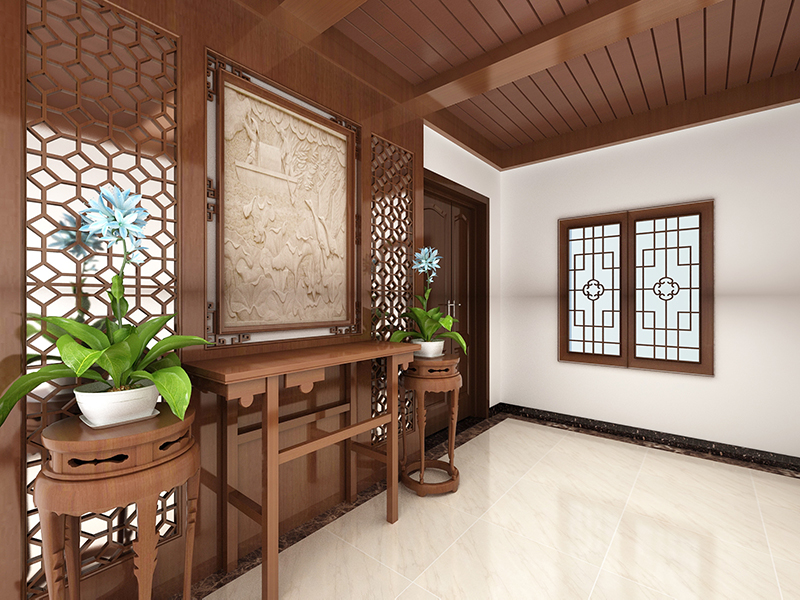 中式风格家装案例图玄关