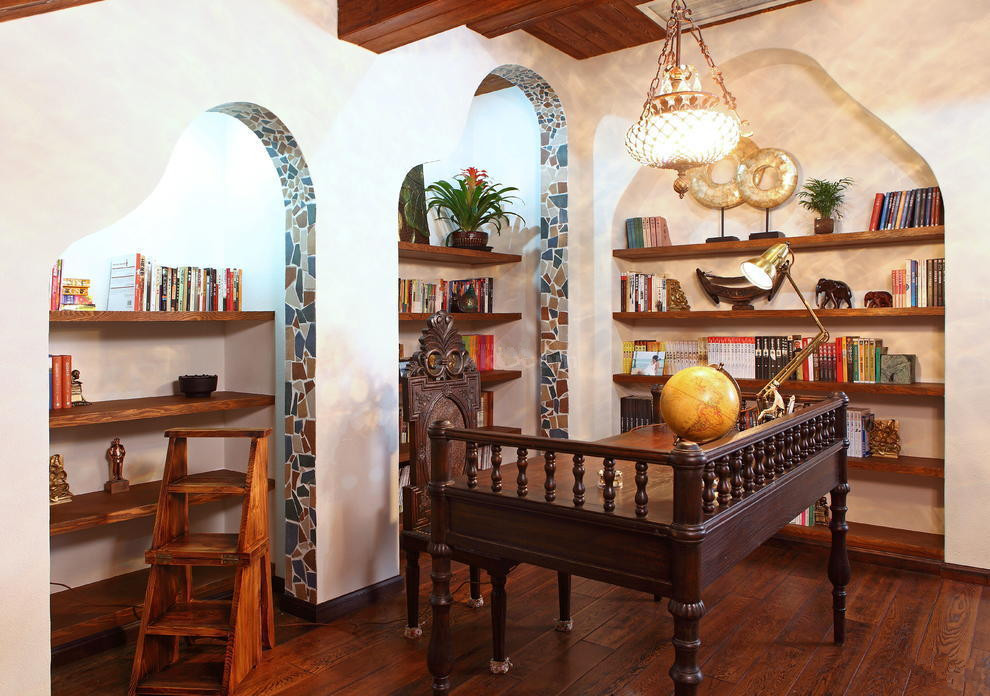 异域巴厘岛风情的朱雀门复室设计书房