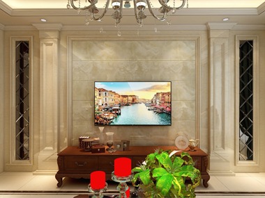 新古典客厅电视背景墙效果图
